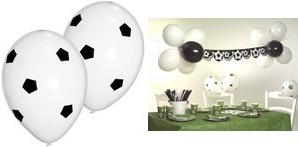 PAPSTAR Luftballons "Soccer", schwarz/weiß aus Latex, Umfang: 900 mm, Durchmesser: 290 mm, bedruckt - 1 Stück (19812)