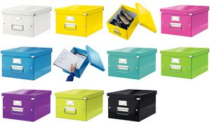 LEITZ Ablagebox Click & Store WOW, DIN A4, grün Hartpappe mit PP-Folie, Aufbau mittels Druckknöpfen, - 1 Stück (6044-00-54)