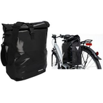 FISCHER Fahrrad-Gepäckträgertasche Kurier, schwarz aus strapazierfähiger, wasserundurchlässiger Tarpaulin - 1 Stück (50645)