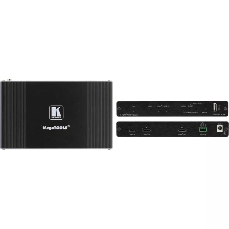 KRAMER ELECTRONICS VP-424C - 18G 4K HDMI zu HDMI ProScale™ Digitaler Scaler mit HDMI- und USB-C-Eingängen (72-042490) (B-Ware)