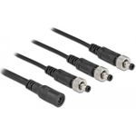 Delock DC Verteilerkabel 5,5 x 2,1 mm 1 x Buchse zu 3 x Stecker verschraubbar (86572)