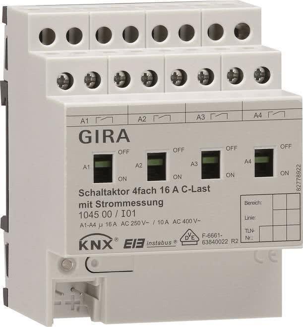 GIRA Schaltaktor 4fach REG KNX/EIB 16A C-Last 104500 (104500)