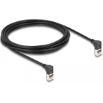 Delock RJ45 Netzwerkkabel Cat.6A S/FTP Slim 90° unten / unten gewinkelt 3 m schwarz (80301)