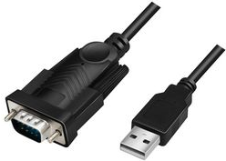 LogiLink USB 2.0 RS232 Adapterkabel, schwarz, 1,5 m Anschlüsse: USB-A Stecker, DB9 Stecker, (AU0048A)