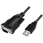 LogiLink USB 2.0 RS232 Adapterkabel, schwarz, 1,5 m Anschlüsse: USB-A Stecker, DB9 Stecker, (AU0048A)