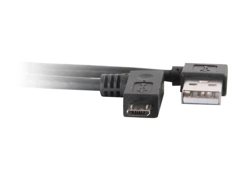 C2G USB 2.0 A Right Angle to Micro-USB B Right Angle Cable 2 m Schwarz