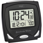 TFA 60.2541.01 Funk Wecker Schwarz Alarmzeiten 1 Fluoreszierend Zifferblatt (60.2541.01)