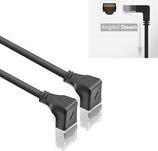 ACT Black 1 meter U/FTP CAT6A LSZH Slimline patch cable with RJ45 connectors 90? angled down to 90? angled down (DA5901)