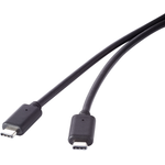 Renkforce USB 3.1 Gen 2 Anschlusskabel [1x USB-C™ Stecker - 1x USB-C™ Stecker] 1.50 m Schwarz vergoldete Steckkontakte Renkforce (1460358)