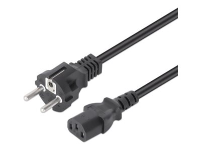 Manhattan Stromkabel Schutzkontakt CEE 7/7 auf Kaltgeräte IEC C13 H05VV-F 3G 1,0 mm² 5 m Schwarz