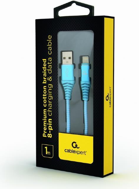 Gembird CC-USB2B-AMLM-1M-VW Lightning-Kabel Blau - Weiß (CC-USB2B-AMLM-1M-VW)