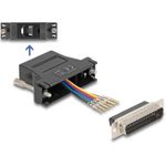 Delock D-Sub 25 Pin Stecker zu RJ12 Buchse Montagesatz schwarz (67092)