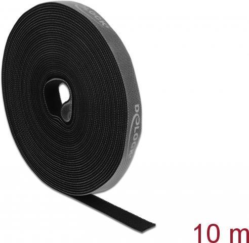 DELOCK Klettband auf Rolle L 10m x B 15mm schwarz