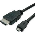 ROLINE GREEN HDMI High Speed Kabel mit Ethernet, HDMI ST - Micro HDMI ST, 2 m (11.44.5581)