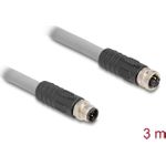 Delock M12 Kabel L-kodiert 5 Pin Stecker zu Buchse PUR schleppkettentauglich 3 m (80540)
