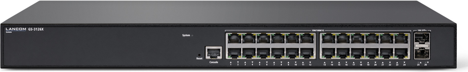 Lancom Systems GS-3126X Managed L3 Gigabit Ethernet (10/100/1000) 1U Schwarz (61847)