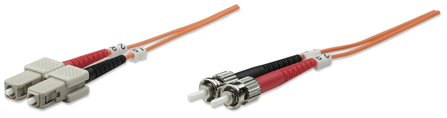 Intellinet LWL Duplex Patchkabel OM1, ST/SC, Multimode 62,5/125 µm, 1 m, Orange