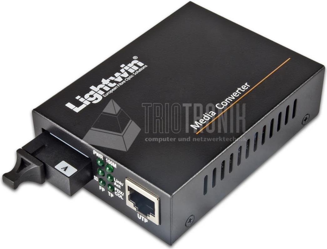 Lightwin Fast Ethernet WDM Konverter 100Base-LX, Singlemode, 20KM Medienkonverter (LWC-10/100-SF-S20-A)