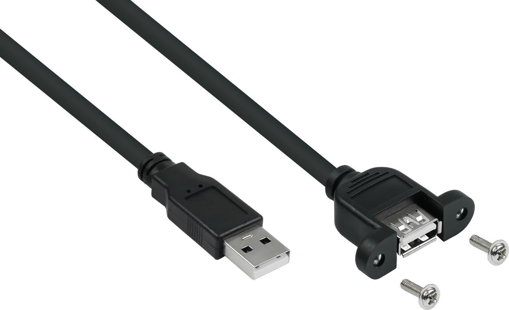 ALCASA UK20P-AEA-020S USB Kabel 2 m USB 2.0 USB A Schwarz (UK20P-AEA-020S)