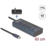 Delock USB 10 Gbps Hub mit 7 Type-C Ports davon 6 x Datenport+ 1 Daten und PD 20 (64288)
