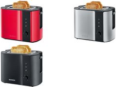 Severin AT 2217 Toaster 2 Scheibe(n) Schwarz - Rot 800 W (AT2217)