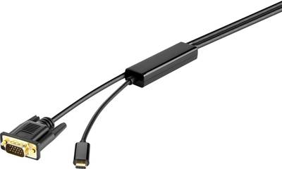 Renkforce USB / VGA Anschlusskabel [1x USB-C™ Stecker - 1x VGA-Stecker] 3 m Schwarz (RF-3385692)
