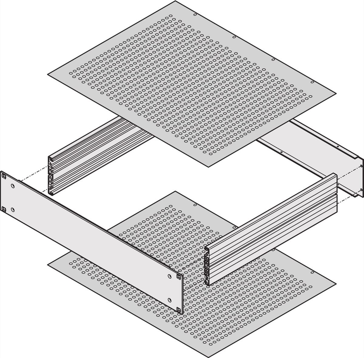 SCHROFF COVER PLATE 220D PERFORATED - Farbig (30860510)