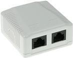 ACT Surface mounted box unshielded 2 ports CAT6. Type: CAT6 Wall mountbox c6 2 prt unsh (FA6002)