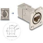 Delock D-Typ RJ45 Einbaubuchse mit LSA Anschluss Cat.6A STP Metall (67064)
