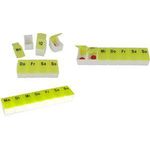 FIRST AID ONLY 7-Tage-Tablettenbox, Kunststoff, weiß/grün mit 7 abtrennbaren Einzelfächern, BPA-frei, - 1 Stück (P-10031)