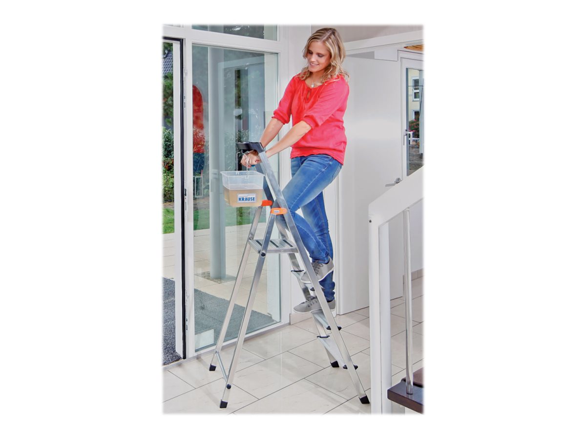 KRAUSE Krause Safety Stufenleiter 4 Stufen 2.85 m Silber