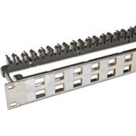 Wirewin High Quality 24-Port Keystone Modul-Leerpanel, 19\", nickel, geschirmt Keystone System (WKS PANEL 24 NICKEL)