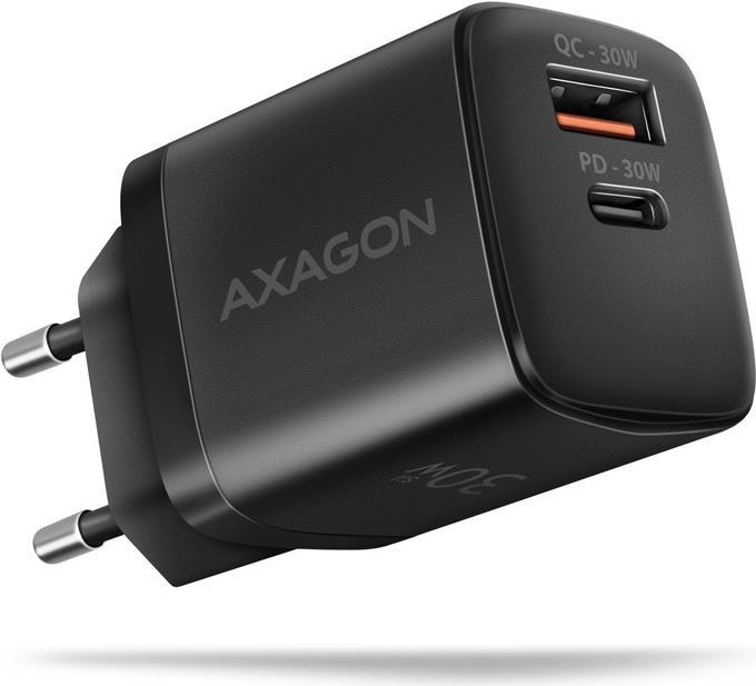 AXAGON ACU-PQ30 Ladegerät QC3.0, 4.0/AFC/FCP/PPS/Apple + PD USB-C, 30W - schwarz (ACU-PQ30)