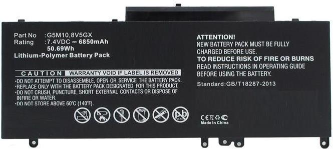 CoreParts Laptop Battery 46WH 4Cell Li-Pol 7.6V 5800mAh Black (7V69Y-CP)