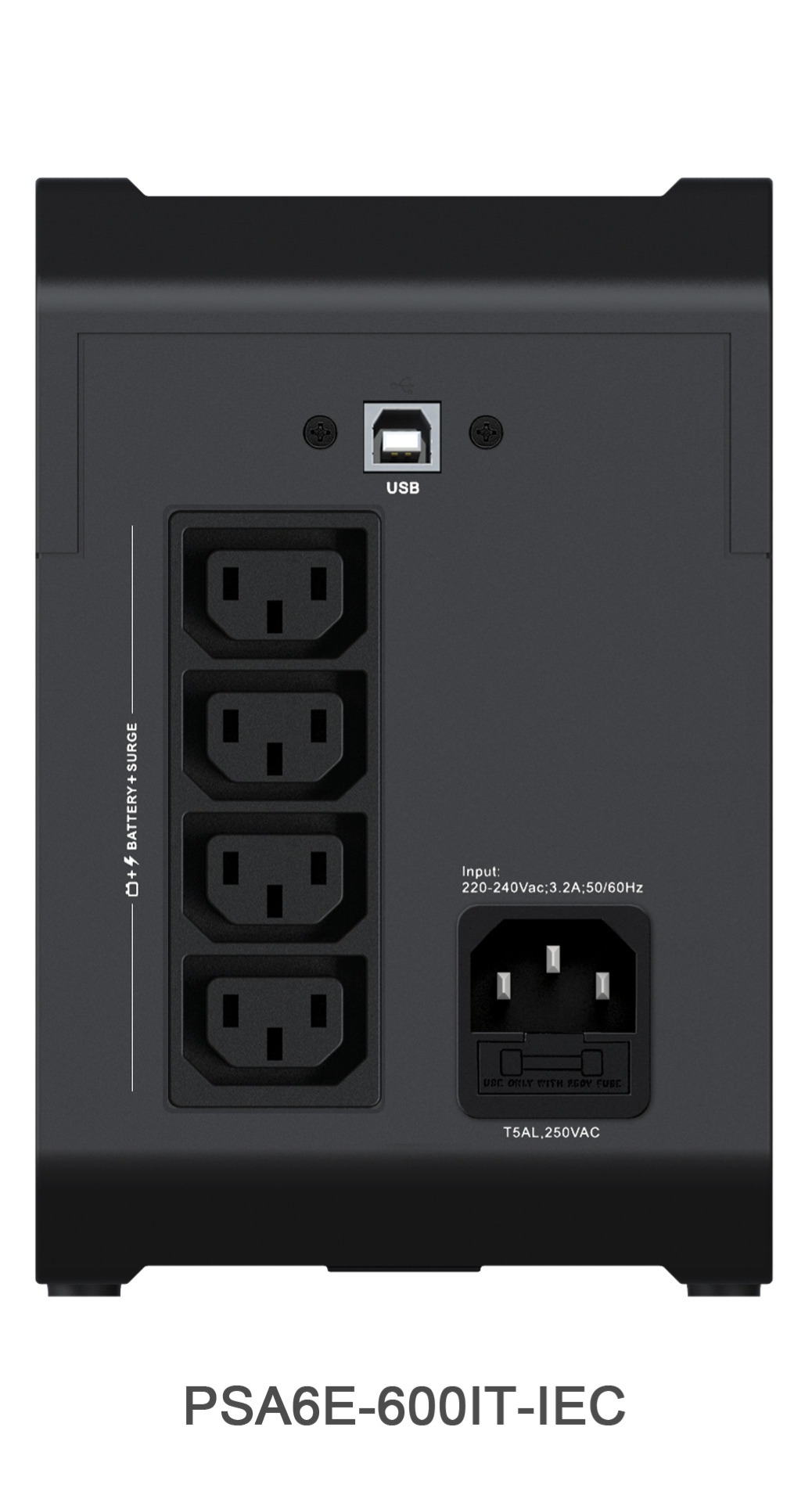 Vertiv PowerUps PSA6E-600IT-IEC USV Line-Interaktiv 0,6 kVA / 315 W 230 V Schwarz