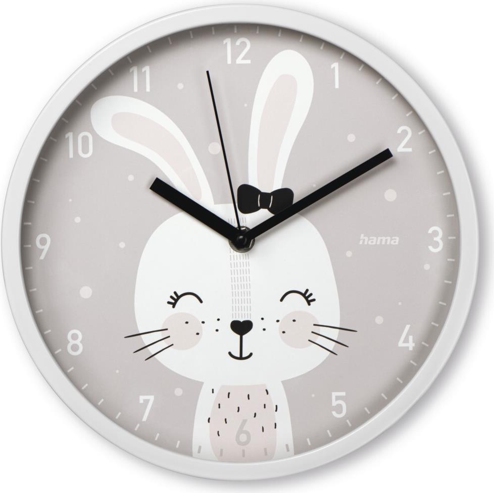 Hama Kinder-Wanduhr Maui, ohne Ticken, für Kinderzimmer, analog, Ø 25 cm (00185898)