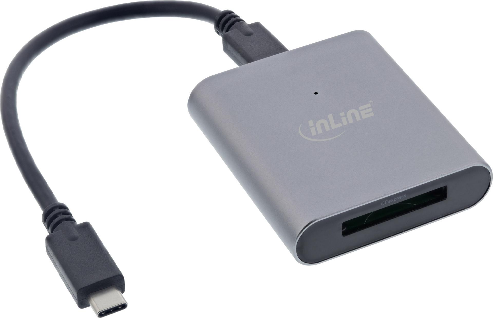 InLine Card Reader USB 3.2 Gen.2 USB-C oder USB-A für CFexpress Typ-B Schwarz