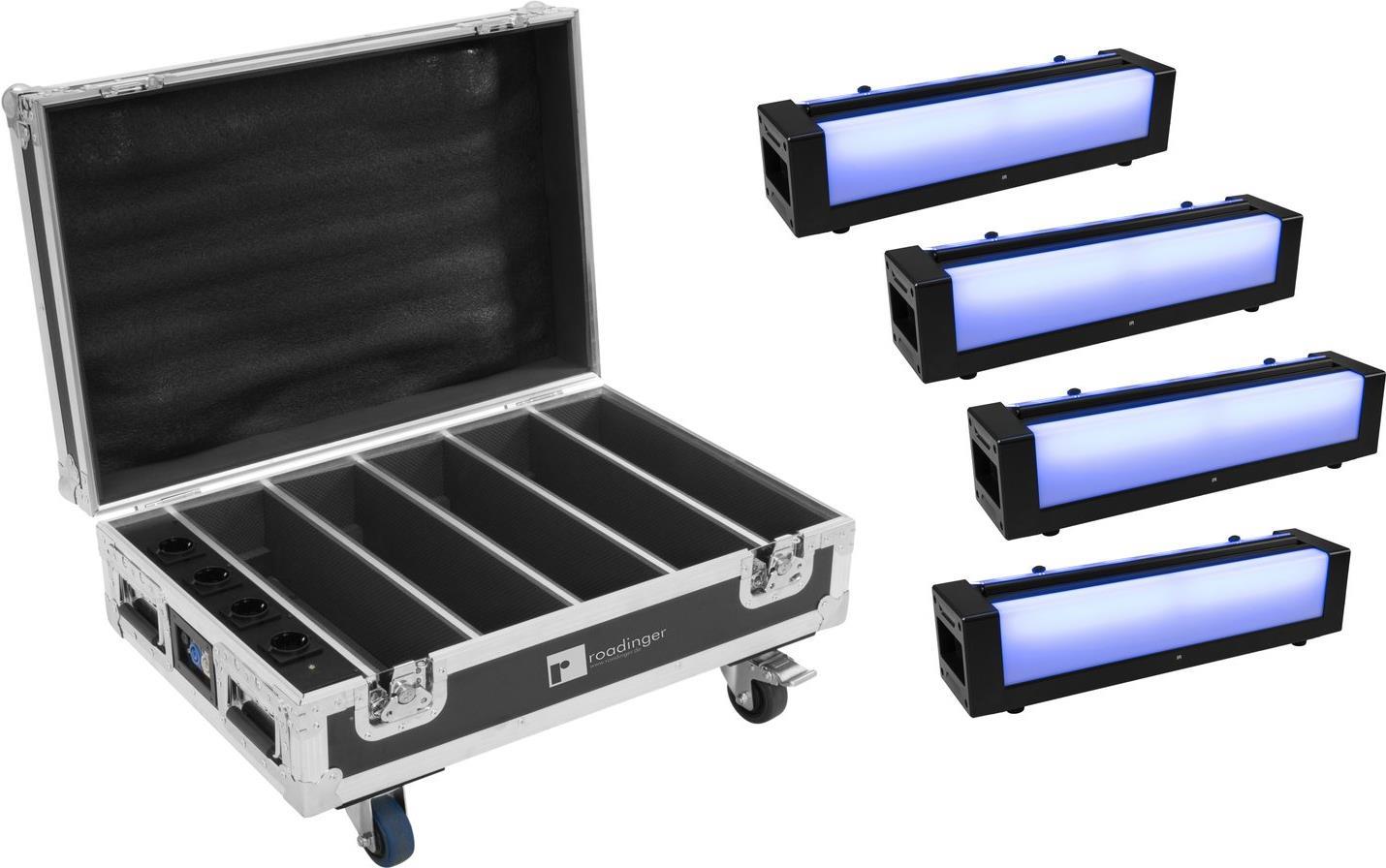 EUROLITE Set 4x AKKU Bar-6 Glow QCL + Case mit Ladefunktion (20000547)