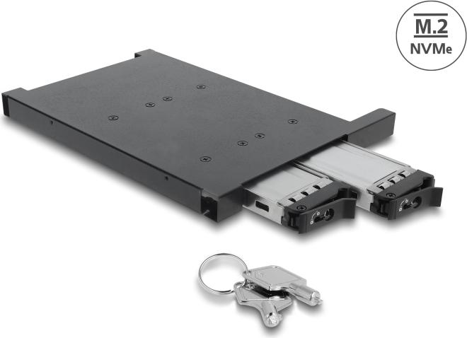 Delock Wechselrahmen für 2 x M.2 NMVe SSD mit SFF-8654 Anschluss für 12,7 mm Slim ODD Schacht (47138)