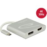 DeLOCK 87716 Videokabel-Adapter 0,1 m USB Typ-C HDMI + DisplayPort Silber (87716)