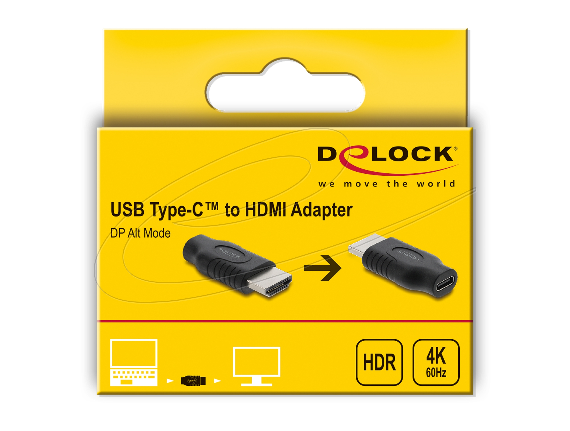 Delock USB Type-C zu HDMI Adapter DP Alt Mode 4K 60 Hz HDR Schwarz