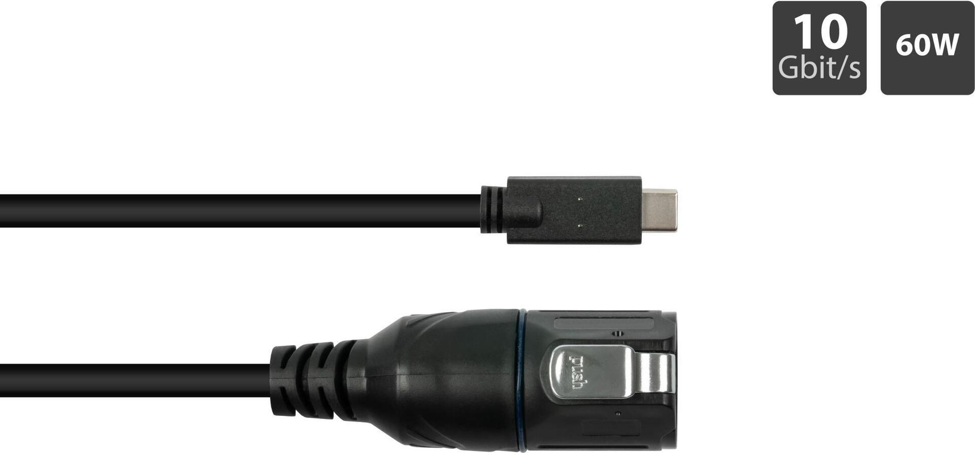 Industrie-Steckverbinder S1 - USB 3.2 Gen. 2 Kabel, Stecker Câ„¢ mit Klick-Arretierung an Stecker Câ„¢ (IC01-16U3101-010)