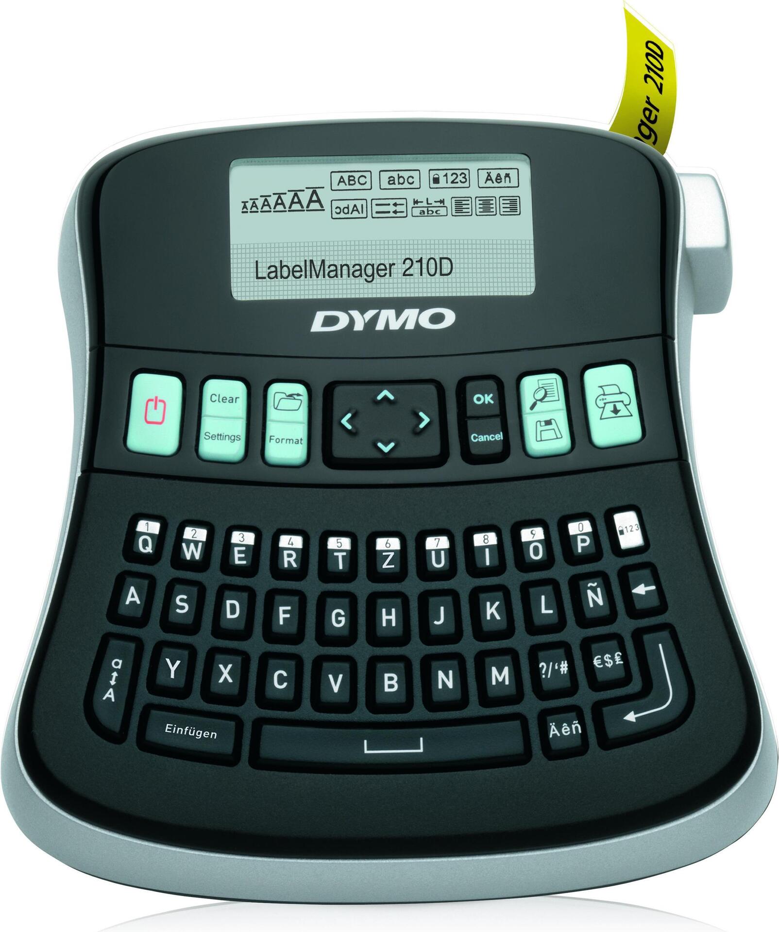 DYMO LabelMANAGER 210D Beschriftungsgerät Thermotransfer 180 dpi Schwarz, Silber