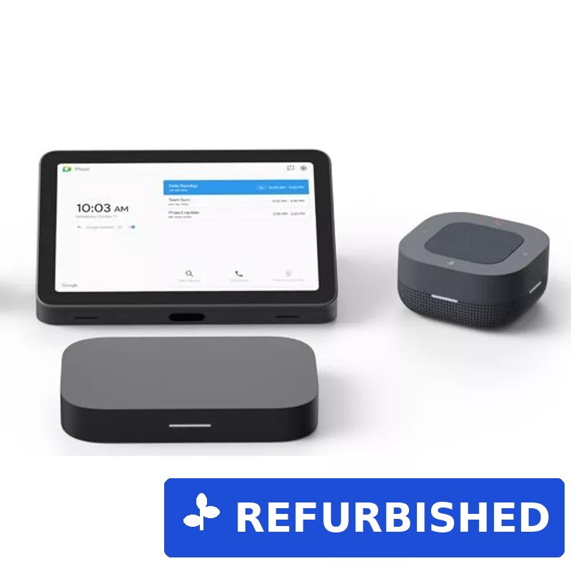 ASUS Google Meet Large Room Kit ohne Kamera, 10" Touchscreen Control Panel, Speakermic, Netzteil + Stromkabel, Kabel zum Anschliessen der einzelnen Komponenten (90MS0291-M000V0) (geöffnet)