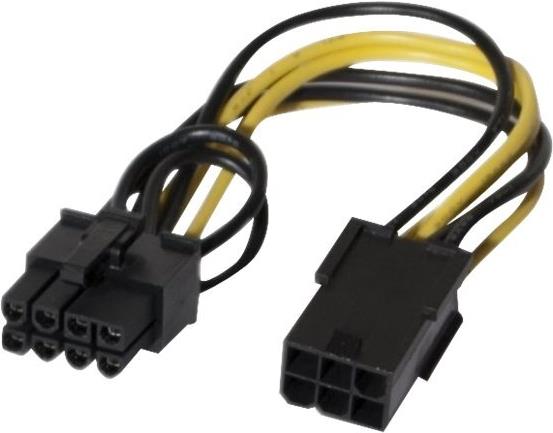 PCI Express Strom-Adapterkabel 6pin auf 8pin Für Netzteile ohne PCIe Stromanschluss (146695)