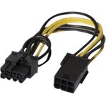 PCI Express Strom-Adapterkabel 6pin auf 8pin Für Netzteile ohne PCIe Stromanschluss (146695)