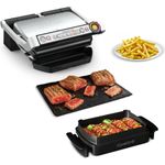 Tefal OptiGrill+ GC714D Kontaktgrill 2000W Edelstahl 600 cm² Sensor-Technologie