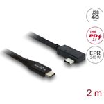 Delock Koaxiales USB 40 Gbps Kabel gewinkelt links rechts PD 3.1 240 W 2 (81711)