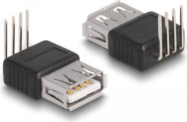 Delock USB-Adapter 4-polig (M) gewinkelt zu USB (W) gerade (66637)