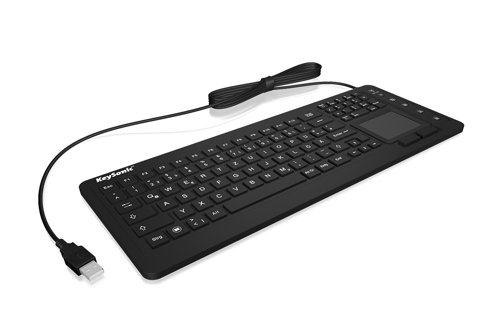 KeySonic KSK-6231INEL Industrietaustatur AZERTY mit Touchpad Schwarz